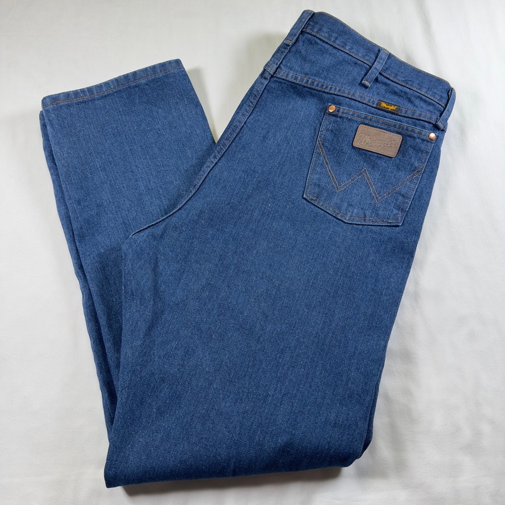 Wrangler 13MWZPW Cowboy Cut Jeans Mens 44x34 Blue Denim Western‎ Workwear